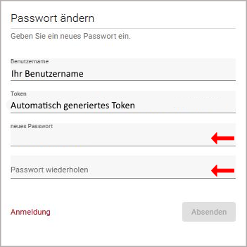 Abb. Passwort neu Vergabe